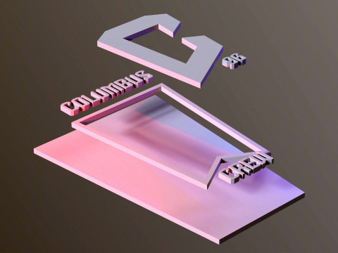 Columbus Crew logo keychan printable and renderable Model Cetak 3D