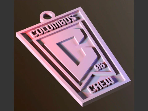 Columbus Crew logo keychan printable and renderable 3D Print Model
