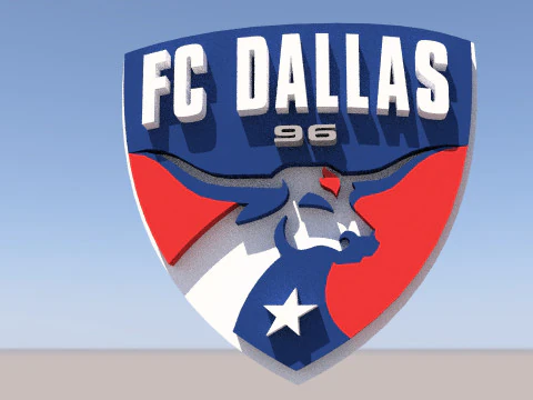 Portachiavi con logo Dallas stampabile e renderizzabile Modello di stampa 3D