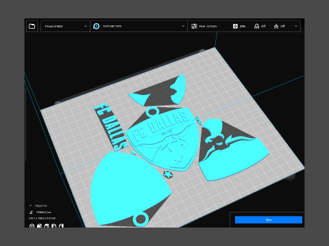 Dallas logo keychan printable and renderable 3D Принт Модель