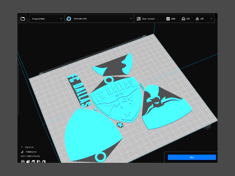 Dallas logo keychan printable and renderable 3D Print Model