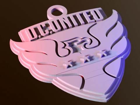 Dc united logo keychan printable and renderable 3D प्रिंट मॉडल