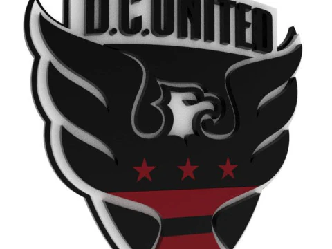 Dc united logo keychan printable and renderable 3D Print Model