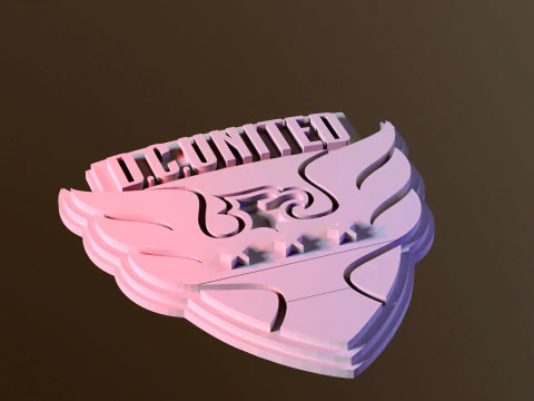 Dc united logo keychan printable and renderable 3D Print Model