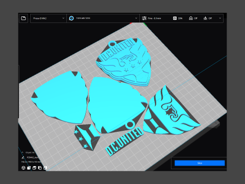 Dc united logo keychan printable and renderable 3D 프린트 모델