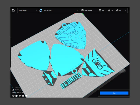 Dc united logo keychan printable and renderable 3D Print Model