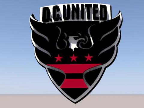 Dc united logo keychan printable and renderable 3D Print Model