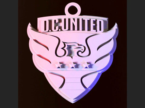 Dc united logo keychan printable and renderable 3D Print Model