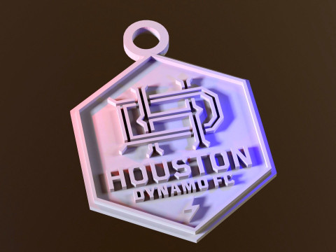 Houston dynamo logo keychan printable and renderable 3D-printmodel