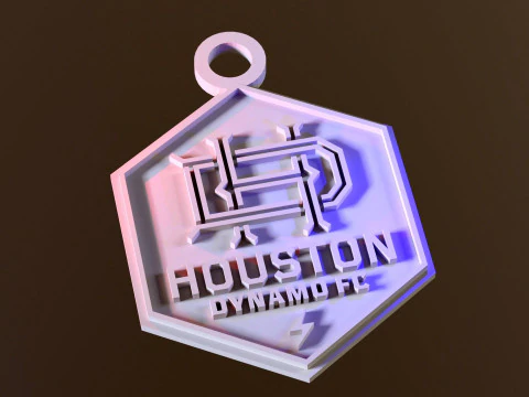 Houston dynamo logo keychan printable and renderable 3D Print Model