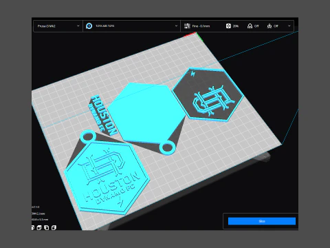 Houston dynamo logo keychan printable and renderable 3D Print Model