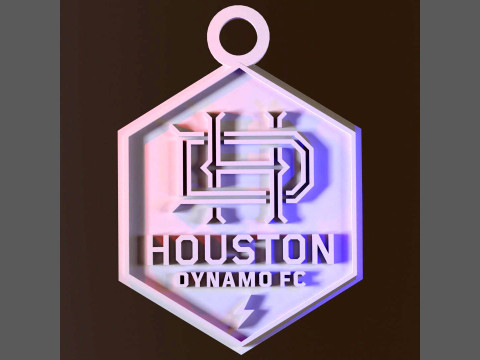 Houston dynamo logo keychan printable and renderable 3D-printmodel