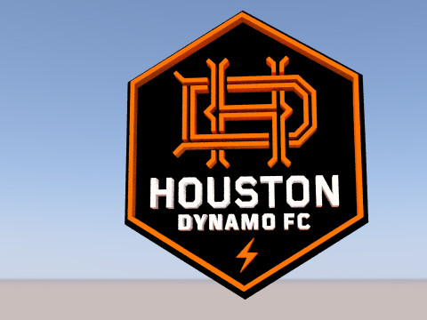 Houston dynamo logo keychan printable and renderable 3D-printmodel