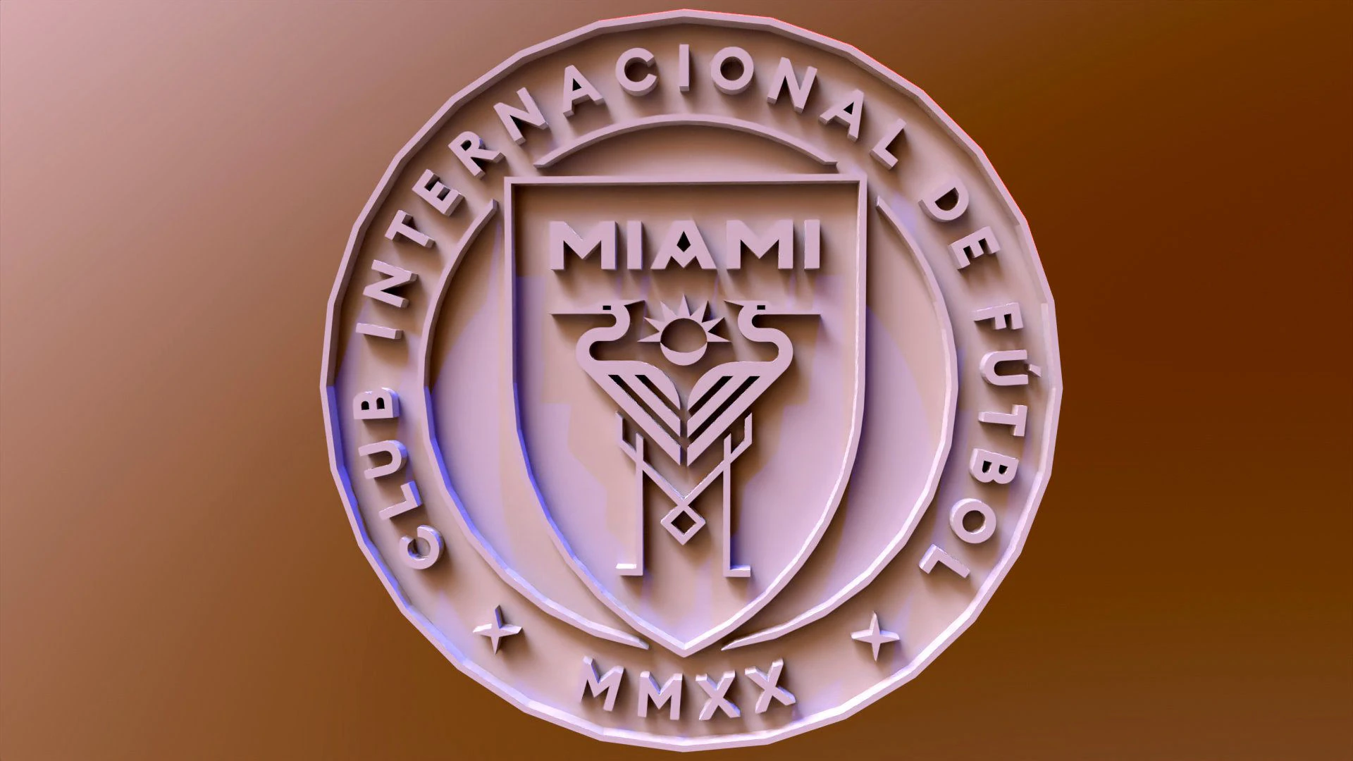 Inter Miami CF logo keychan printable and renderable 3D Print Model .c4d .max .obj .3ds .fbx .stl .blend 