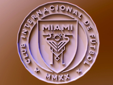 Inter Miami CF logo keychan printable and renderable 3D Print Model