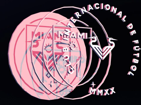 Inter Miami CF logo keychan printable and renderable 3D Print Model