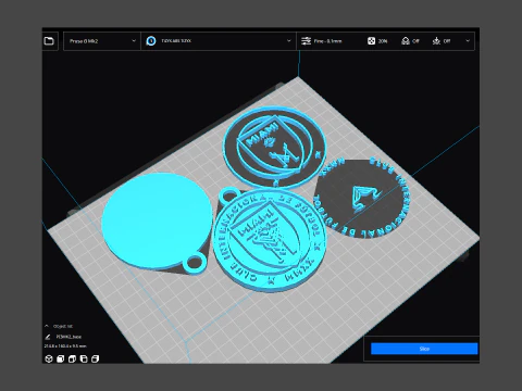 Inter Miami CF logo keychan printable and renderable 3D Print Model