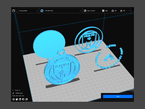 Inter Miami CF logo keychan printable and renderable 3D Print Model
