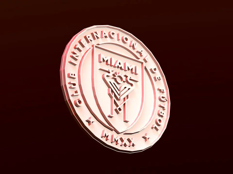 Inter Miami CF logo keychan printable and renderable 3D Print Model
