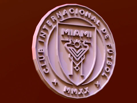 Inter Miami CF logo keychan printable and renderable 3D Print Model