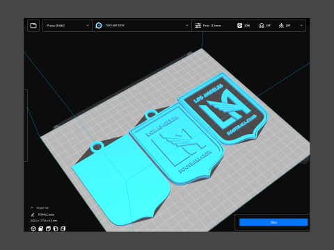Los angeles fc logo keychan printable and renderable Modelo de Impressão 3D