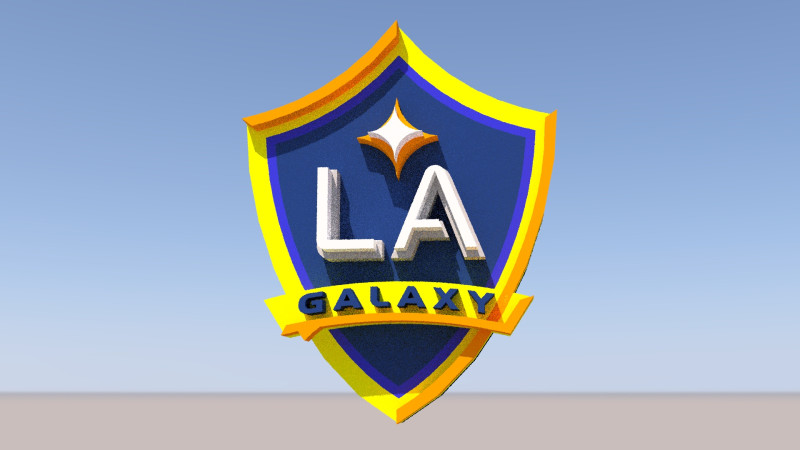 Los angeles galaxy logo keychan printable and renderable Modello di stampa 3D .c4d .max .obj .3ds .fbx .stl .blend