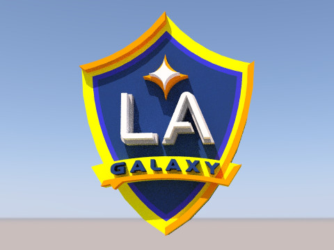 Los angeles galaxy logo keychan printable and renderable 3D Print Model