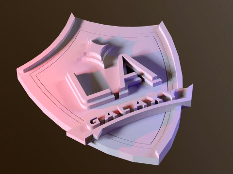 Los angeles galaxy logo keychan printable and renderable Modello di stampa 3D
