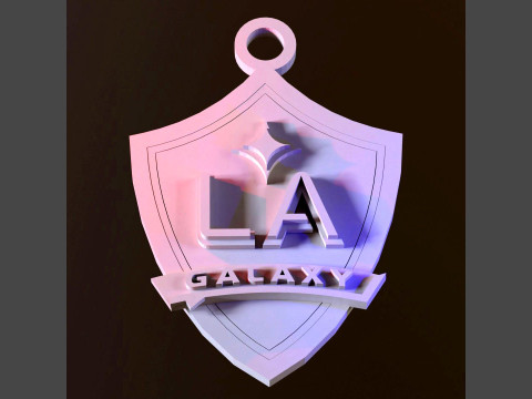 Los angeles galaxy logo keychan printable and renderable Modello di stampa 3D