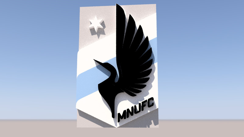 Minnesota united fc logo keychan printable and renderable 3D 프린트 모델 .c4d .max .obj .3ds .fbx .stl .blend