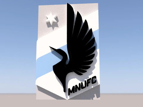 Portachiavi con logo Minnesota United FC stampabile e renderizzabile Modello di stampa 3D