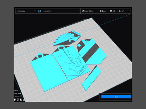 Minnesota united fc logo keychan printable and renderable 3D 프린트 모델