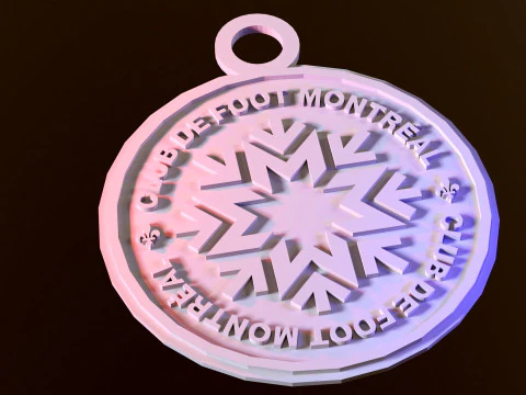 Portachiavi con logo Montreal stampabile e renderizzabile Modello di stampa 3D