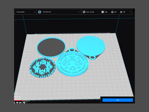 Montreal logo keychan printable and renderable 3D Print Model