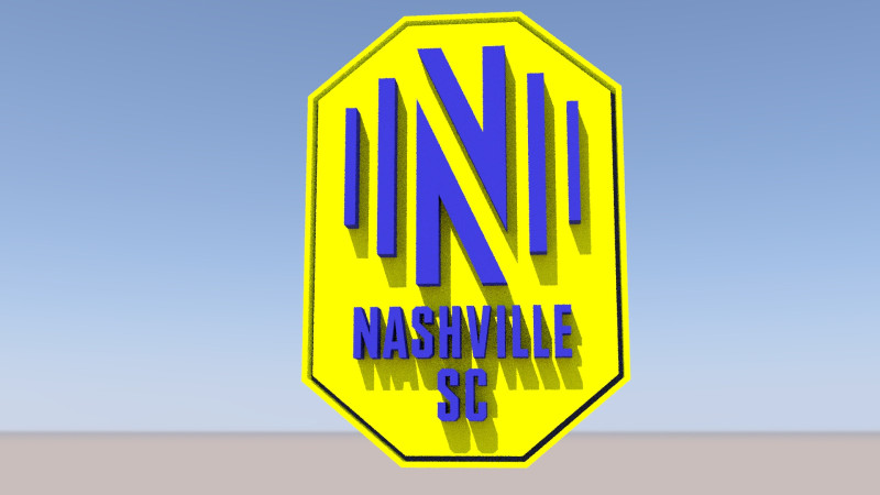 Nashville SC logo keychan printable and renderable 3D Print Model .c4d .max .obj .3ds .fbx .stl .blend 