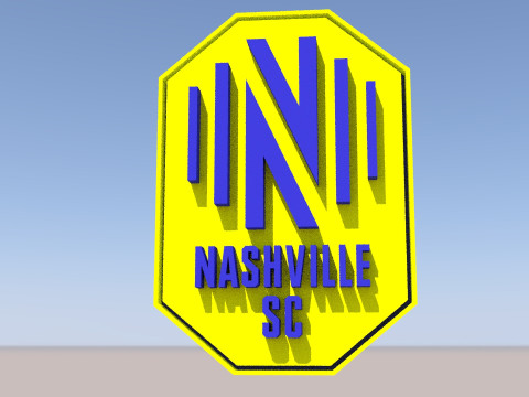 Nashville SC logo keychan printable and renderable 3D Print Model