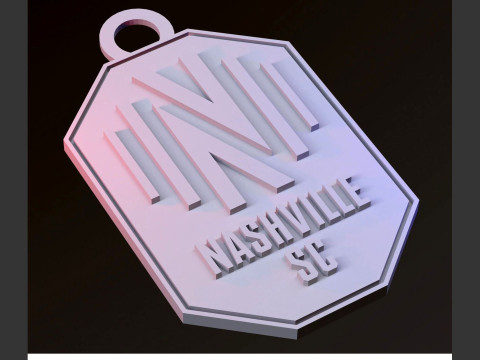 Nashville SC logo keychan printable and renderable 3D Print Model
