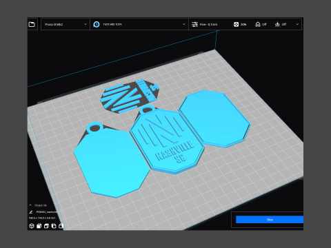 Nashville SC logo keychan printable and renderable 3D Print Model