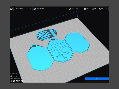 Nashville SC logo keychan printable and renderable 3D Print Model