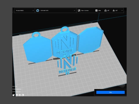 Nashville SC logo keychan printable and renderable 3D Print Model