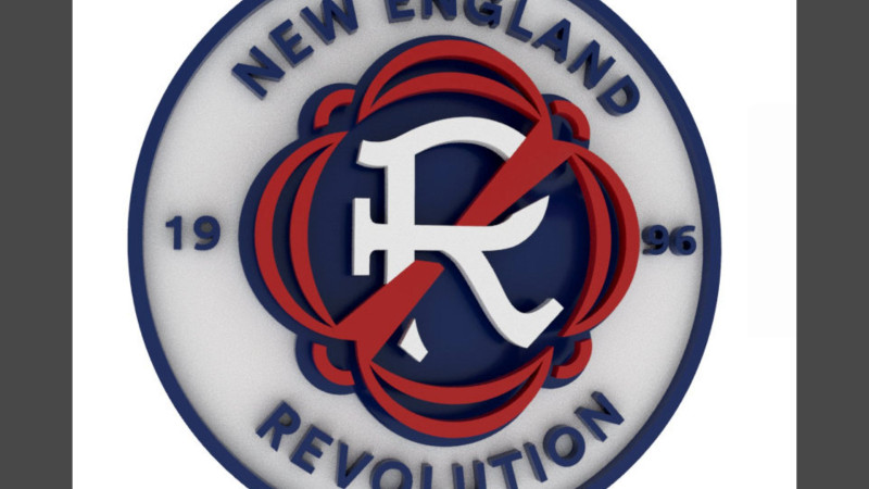 New England Revolution logo keychan printable and renderable 3D Print Model .c4d .max .obj .3ds .fbx .stl .blend 