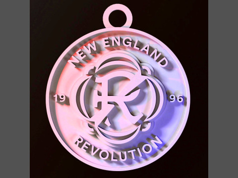 New England Revolution logo keychan printable and renderable 3D Print Model