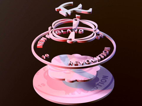 New England Revolution logo keychan printable and renderable 3D Print Model
