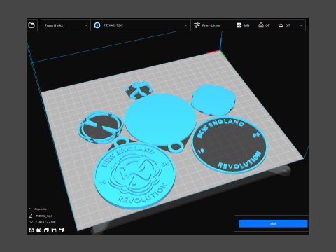 New England Revolution logo keychan printable and renderable 3D Print Model