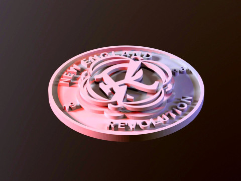 New England Revolution logo keychan printable and renderable 3D Print Model