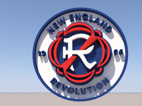 New England Revolution logo keychan printable and renderable 3D Print Model