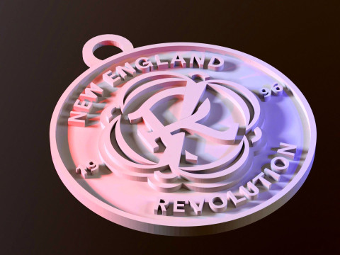 New England Revolution logo keychan printable and renderable 3D Print Model