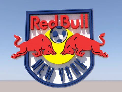Portachiavi con logo dei Red Bull di New York stampabile e renderizzabile Modello di stampa 3D