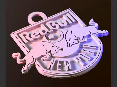 New york red bulls logo keychan printable and renderable Model Cetak 3D