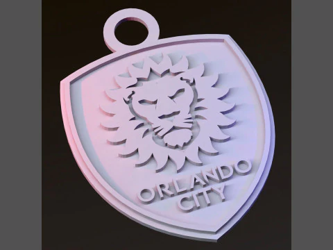 Portachiavi con logo Orlando City SC stampabile e renderizzabile Modello di stampa 3D